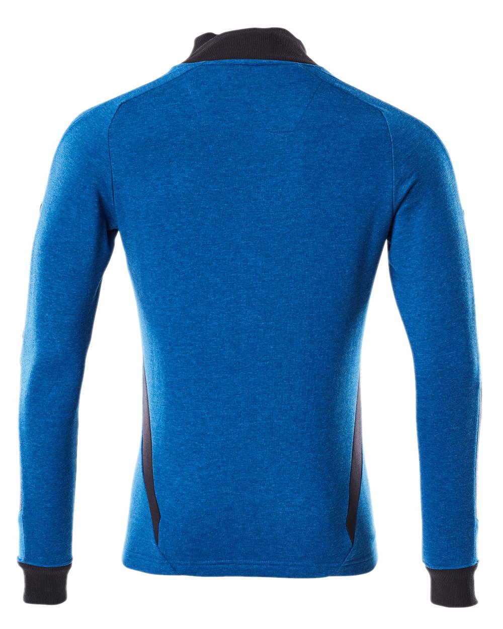 Azure Blue Dark Navy Coloured Mascot Workwear Mens Accelerate Sweatshirt With Zipper on white background
