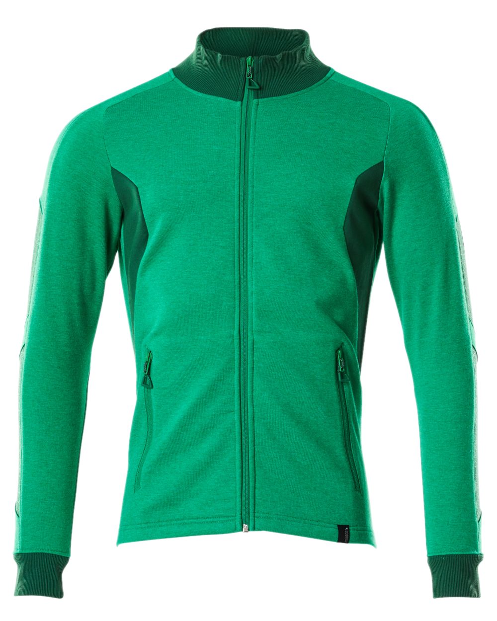 Grass Green Coloured Mascot Workwear Mens Accelerate Sweatshirt With Zipper on white background