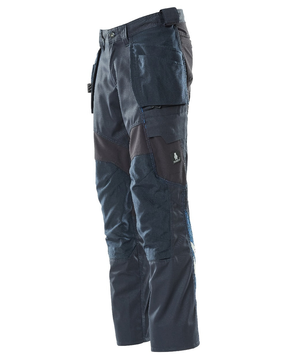 Dark Navy Coloured Mascot Workwear Mens Accelerate Trousers With Holster Pockets on white background