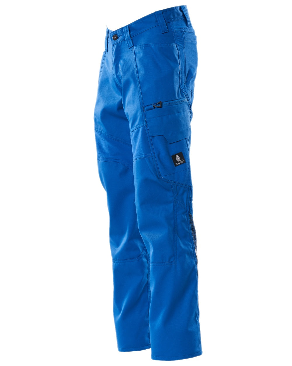 Azure Blue Coloured Mascot Workwear Mens Accelerate Trousers With Thigh Pockets on white background