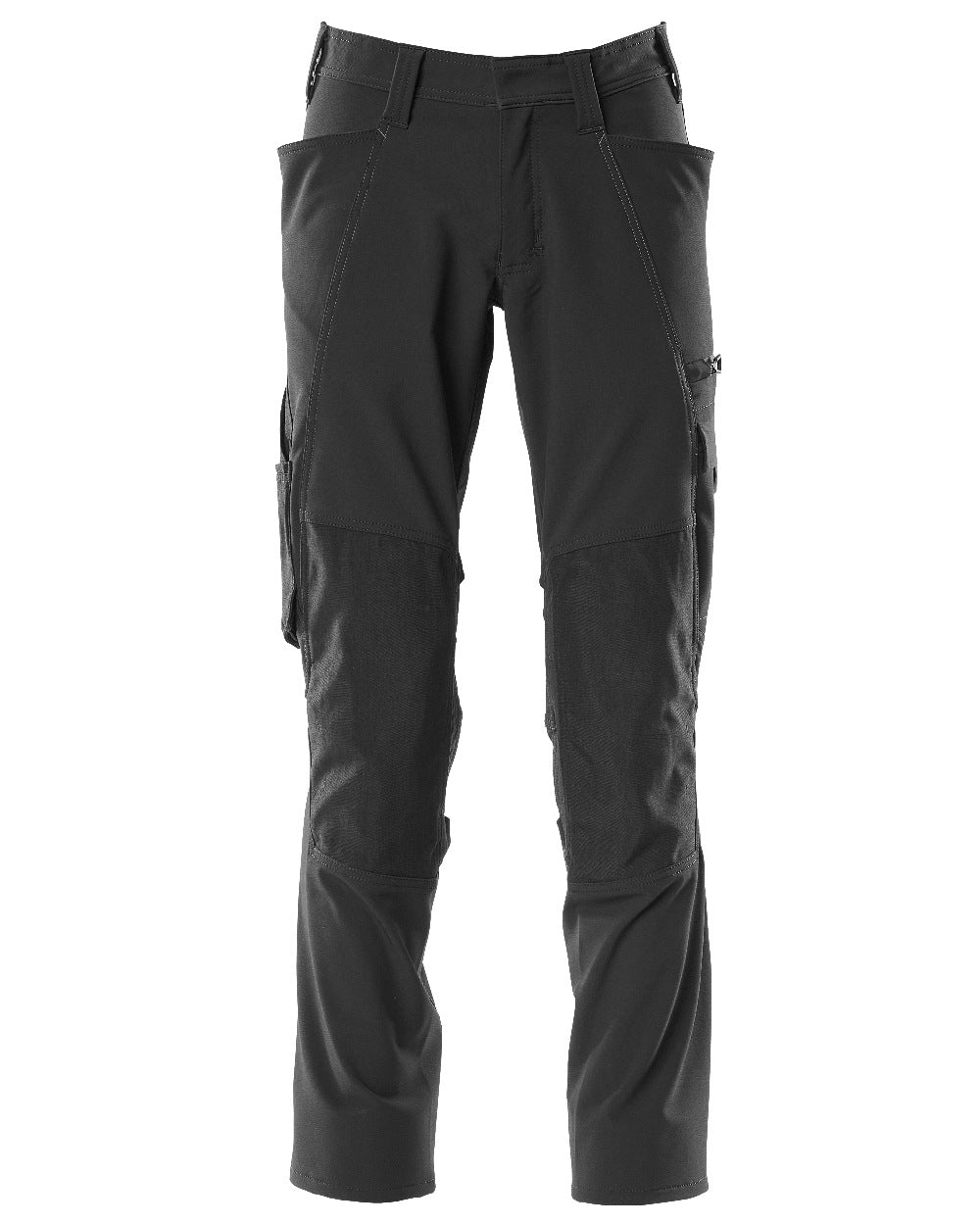Black Coloured Mascot Workwear Mens Accelerate Ultimate Stretch Lightweight Trousers on white background