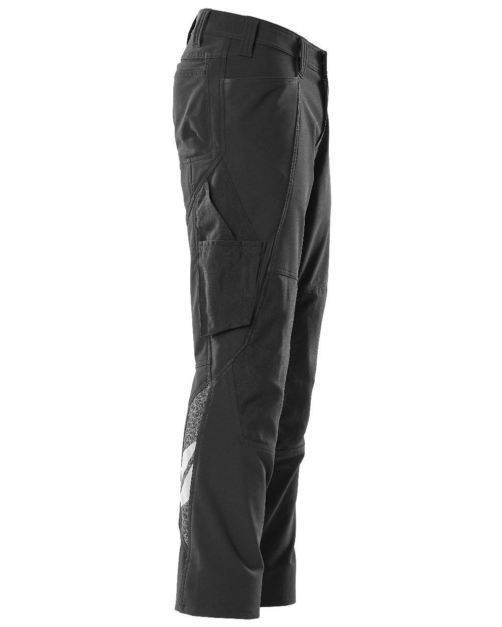 Black Coloured Mascot Workwear Mens Accelerate Ultimate Stretch Lightweight Trousers on white background