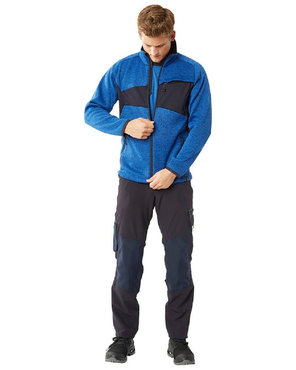 Dark Navy Coloured Mascot Workwear Mens Accelerate Ultimate Stretch Lightweight Trousers on white background