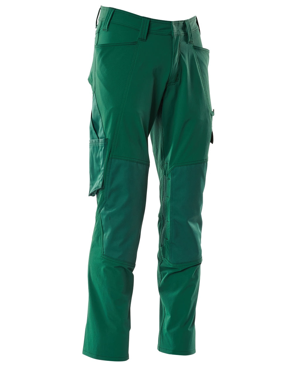 Green Coloured Mascot Workwear Mens Accelerate Ultimate Stretch Lightweight Trousers on white background