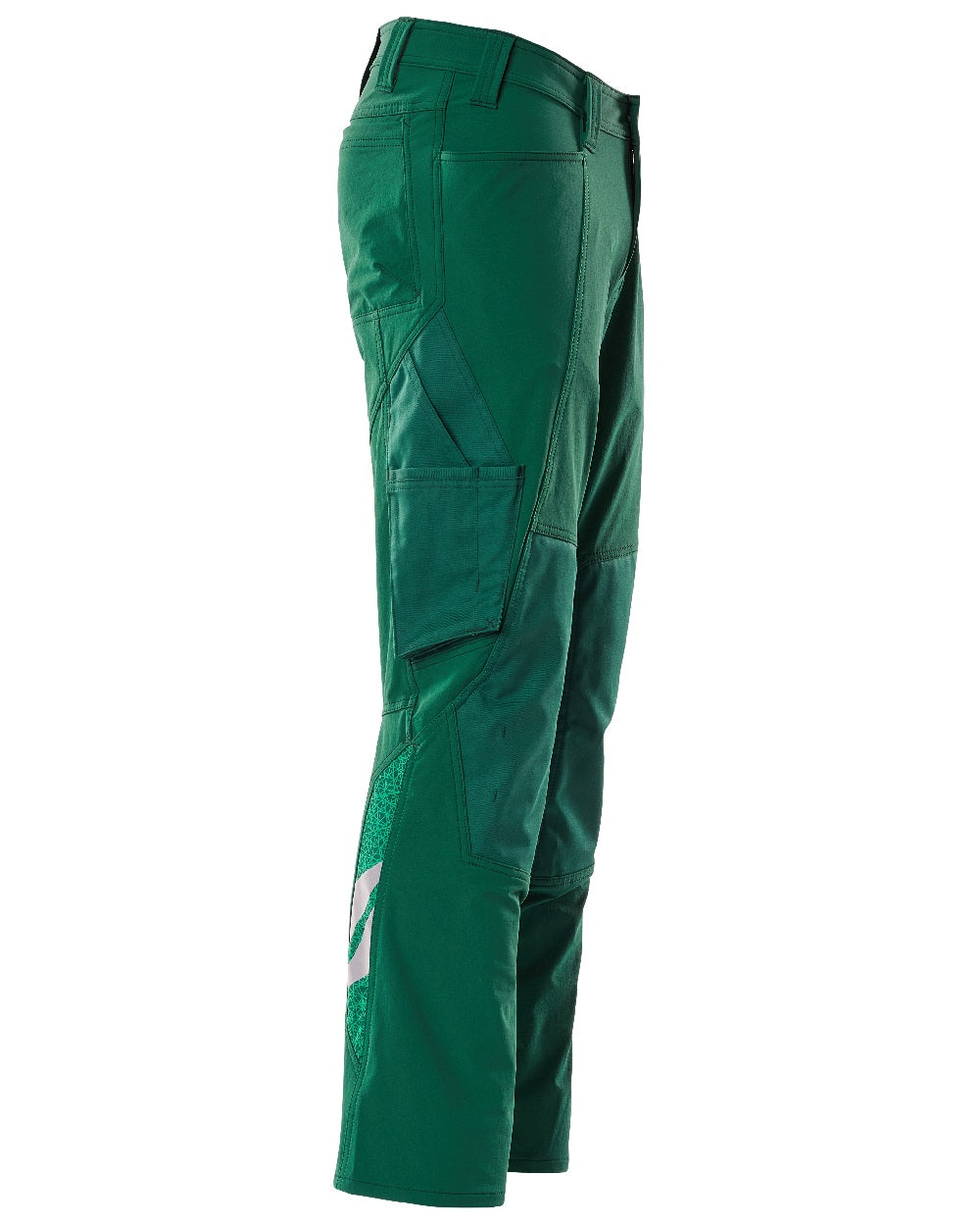 Green Coloured Mascot Workwear Mens Accelerate Ultimate Stretch Lightweight Trousers on white background