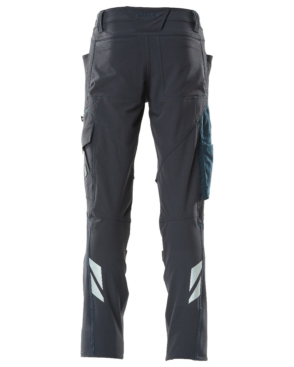Dark Navy Coloured Mascot Workwear Mens Accelerate Ultimate Stretch Trousers on white background