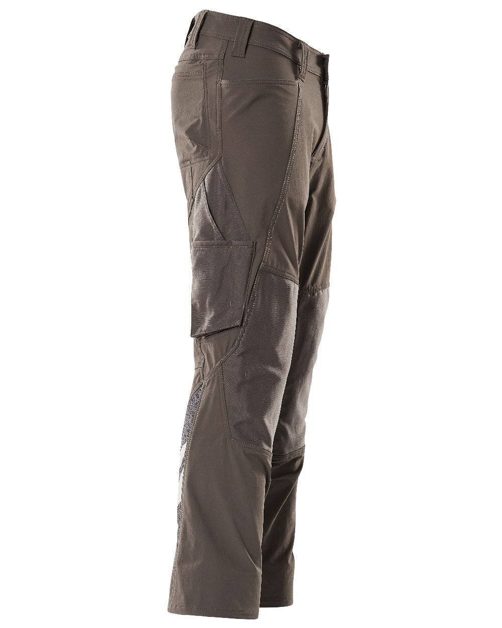 Dark Anthracite Coloured Mascot Workwear Mens Accelerate Ultimate Stretch Trousers With Kneepad Pockets on white background