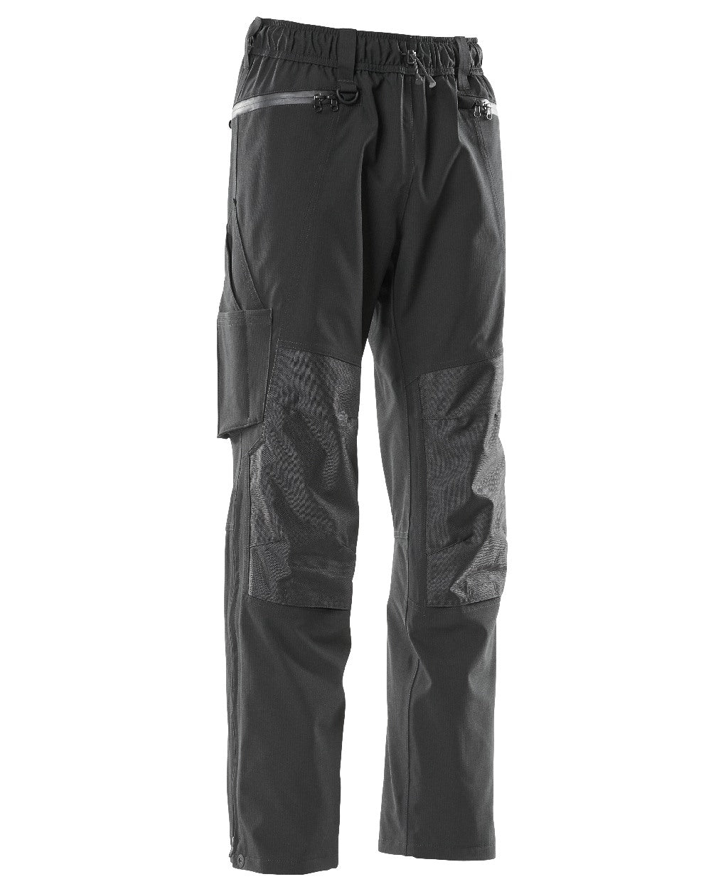Black Coloured Mascot Workwear Mens Accelerate Waterproof Over Trousers on white background