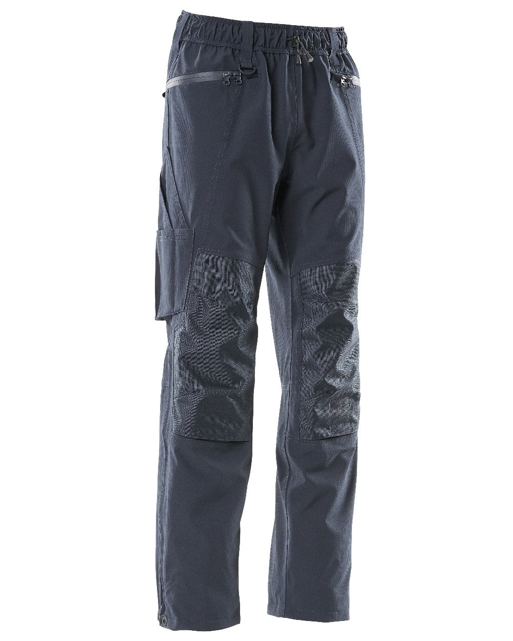 Dark Navy Coloured Mascot Workwear Mens Accelerate Waterproof Over Trousers on white background