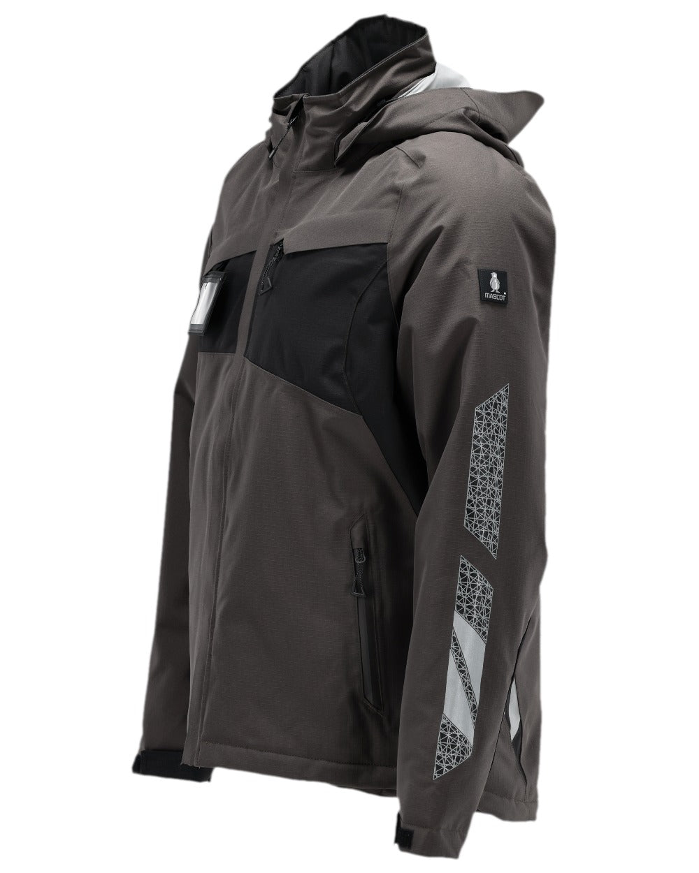 Dark Anthracite Black Coloured Mascot Workwear Mens Accelerate Winter Jacket on white background