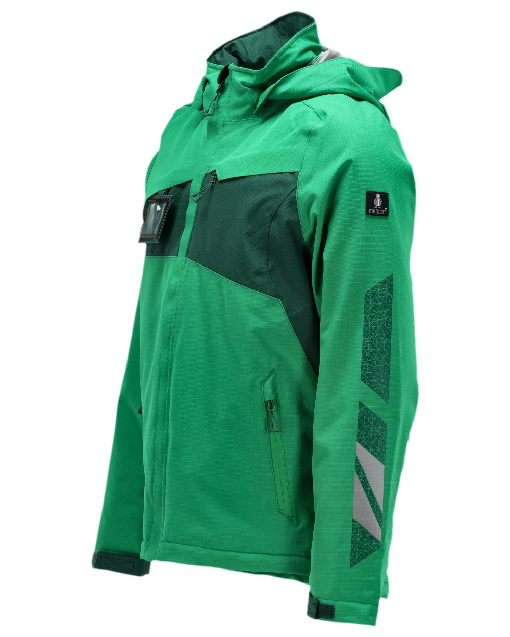 Grass Green Coloured Mascot Workwear Mens Accelerate Winter Jacket on white background