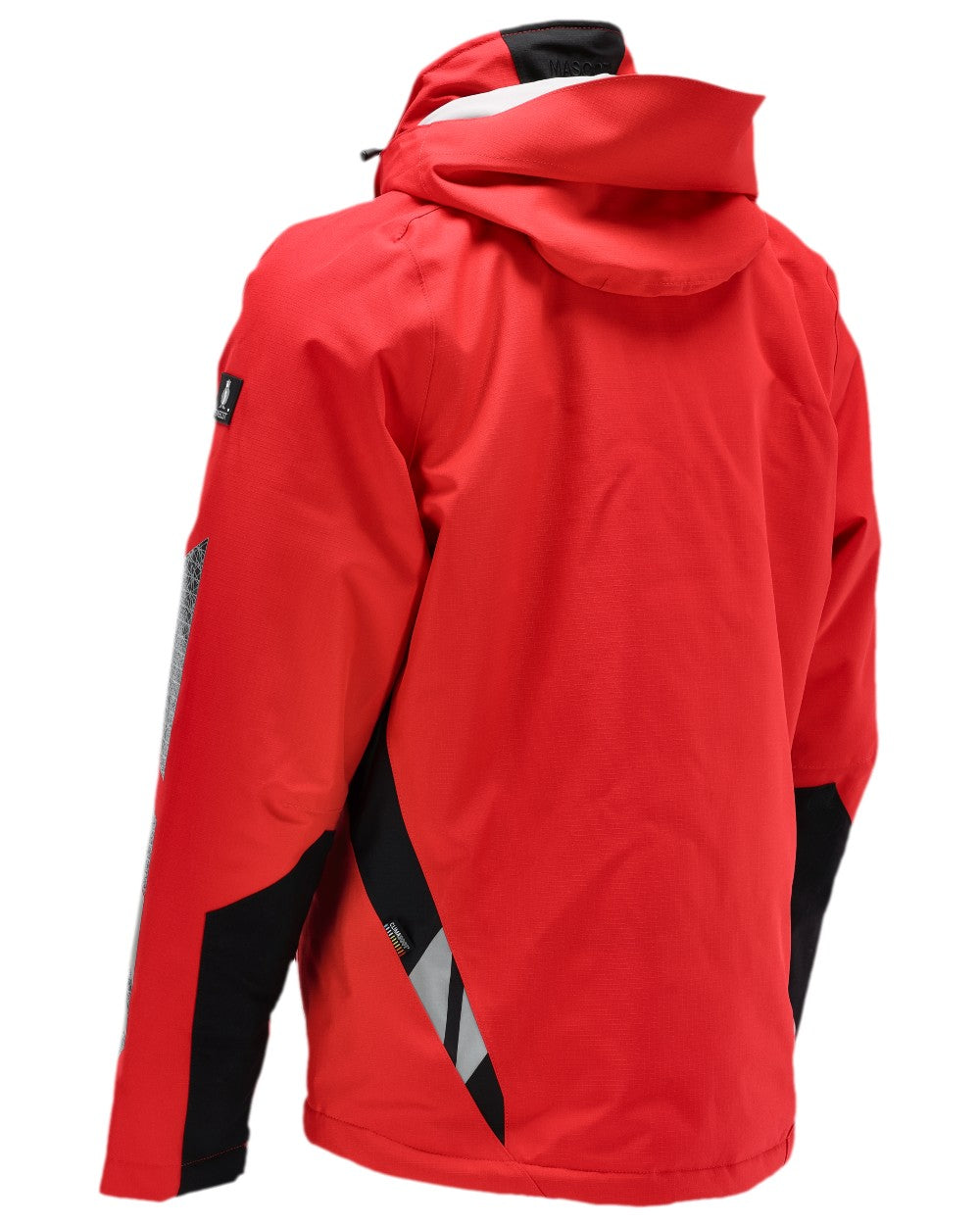 Traffic Red Black Coloured Mascot Workwear Mens Accelerate Winter Jacket on white background