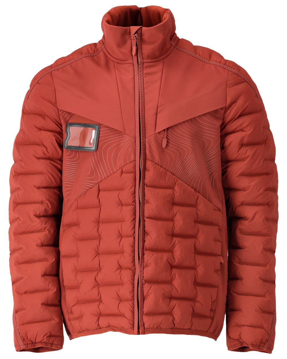 Autumn Red Coloured Mascot Workwear Mens Customized Breathable Jacket on white background