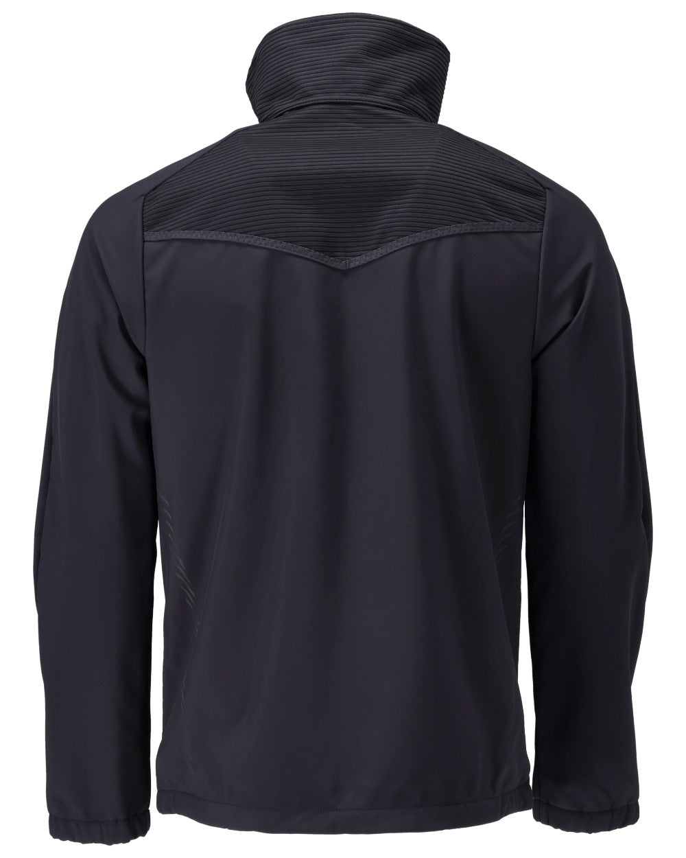 Dark Navy Coloured Mascot Workwear Mens Customized Breathable Softshell Jacket on white background