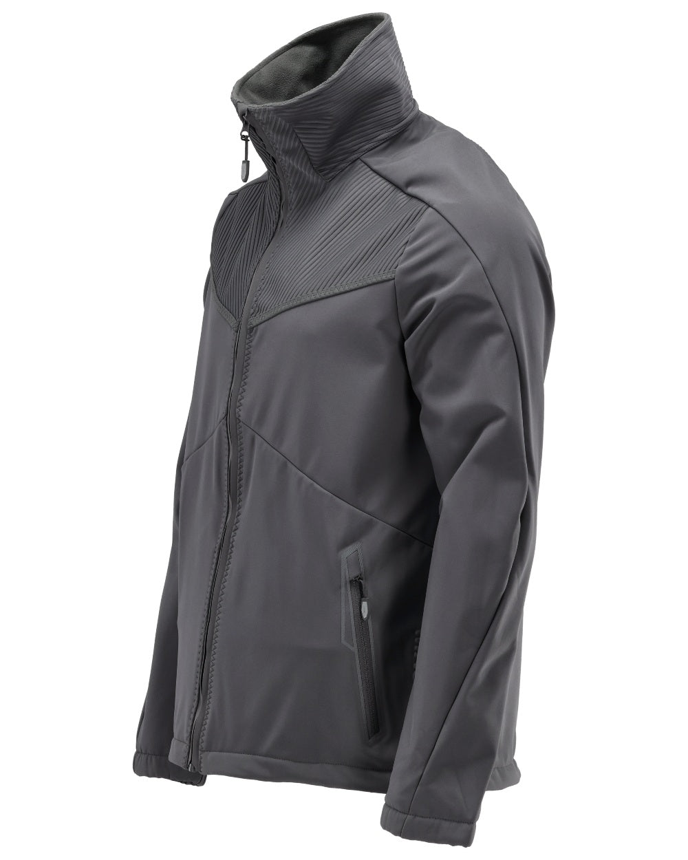 Stone Grey Coloured Mascot Workwear Mens Customized Breathable Softshell Jacket on white background
