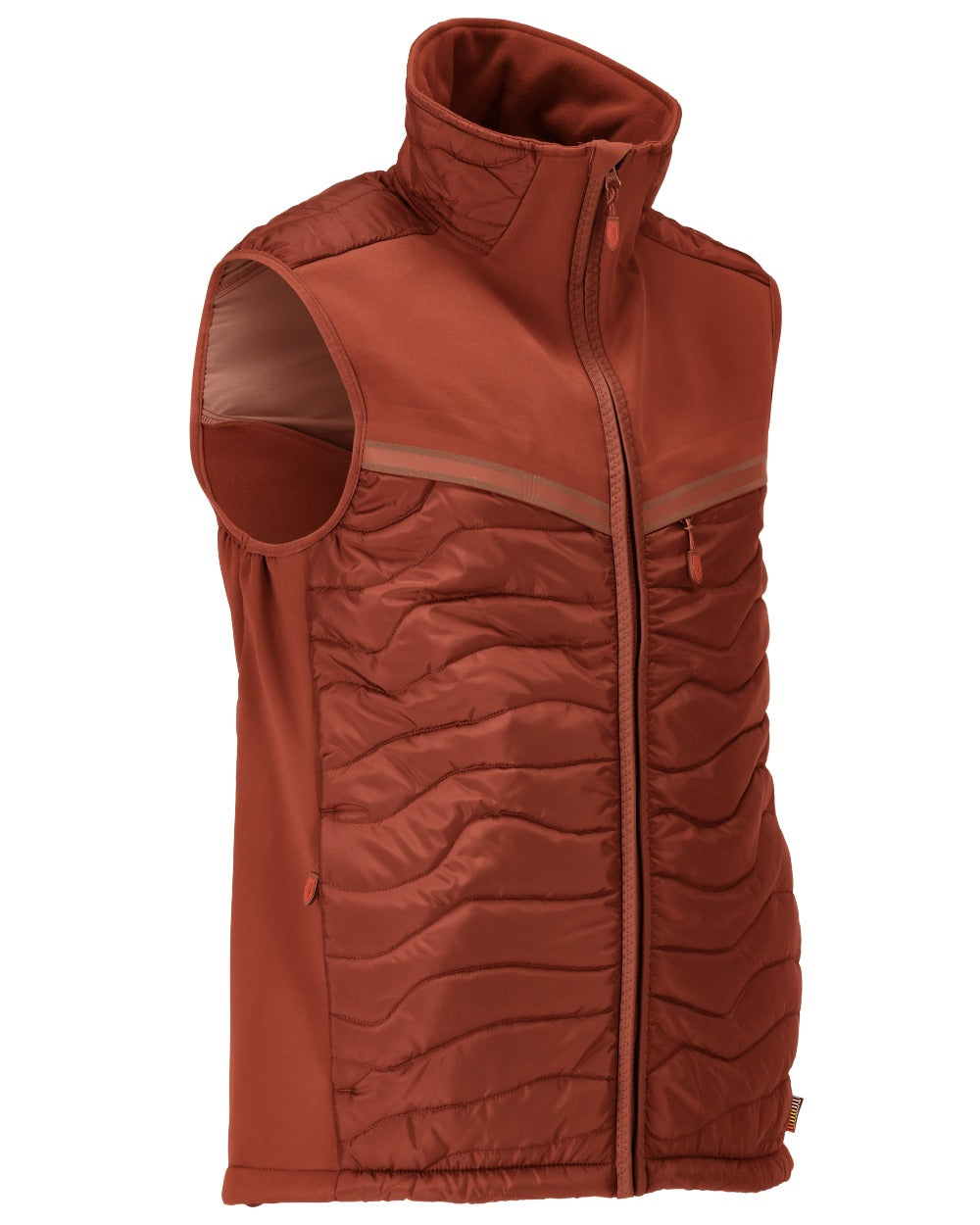 Autumn Red Coloured Mascot Workwear Mens Customized Breathable Thermal Gilet on white background