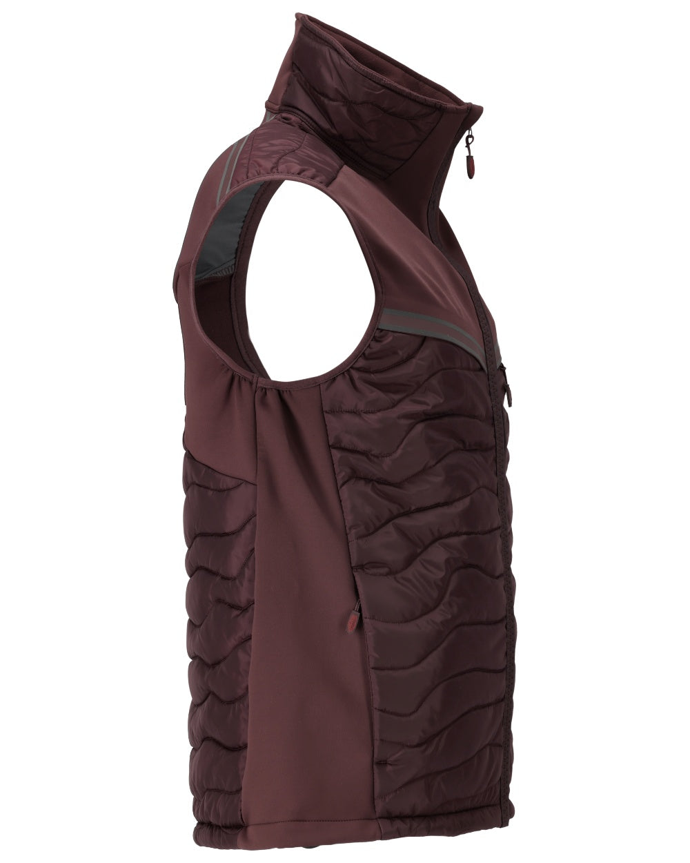 Bordeaux Coloured Mascot Workwear Mens Customized Breathable Thermal Gilet on white background