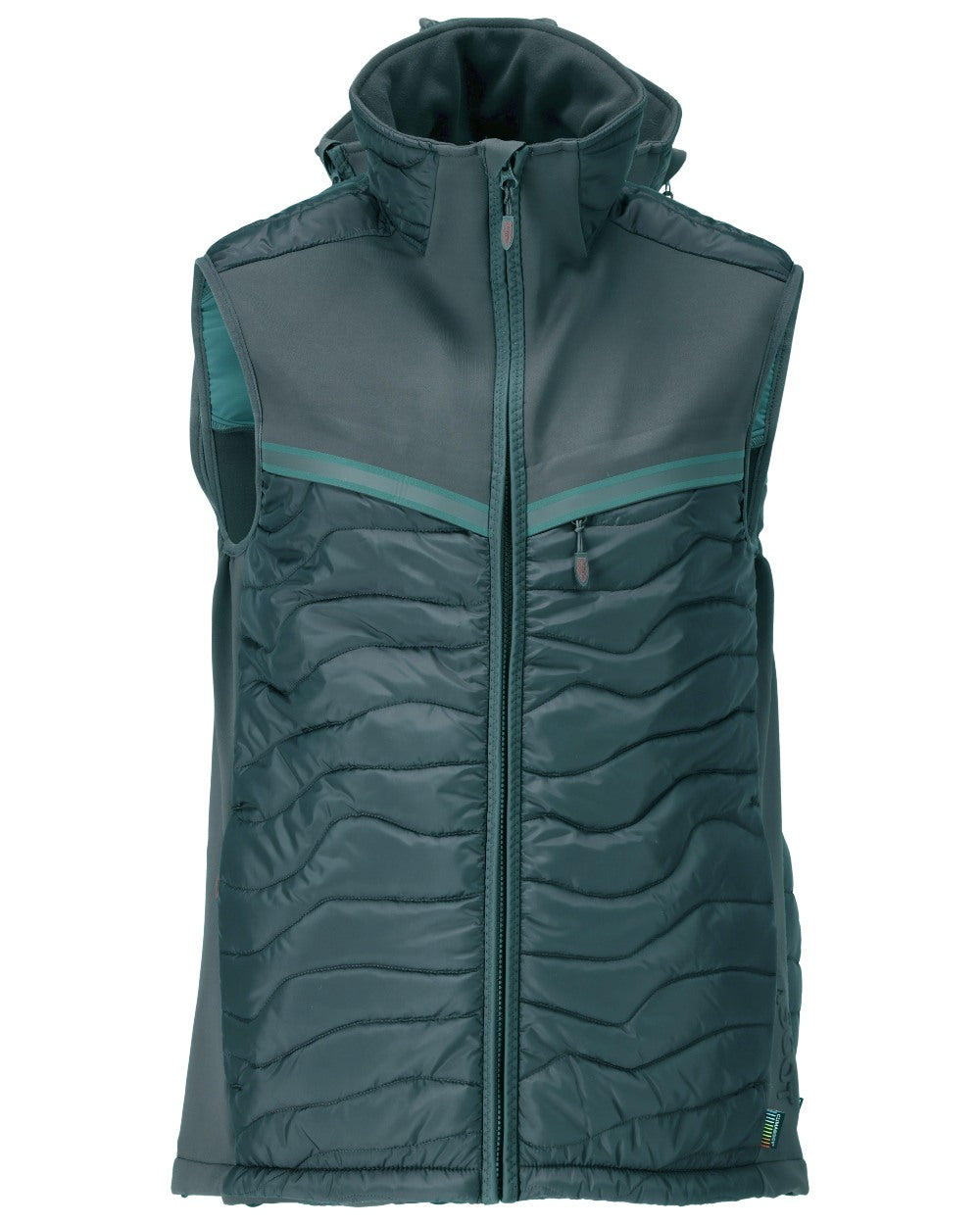 Forest Green Coloured Mascot Workwear Mens Customized Breathable Thermal Gilet on white background