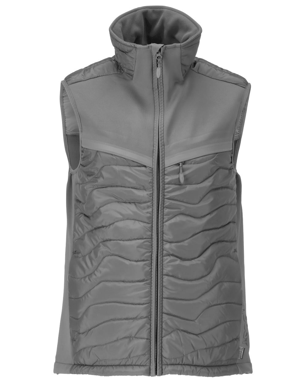 Stone Grey Coloured Mascot Workwear Mens Customized Breathable Thermal Gilet on white background