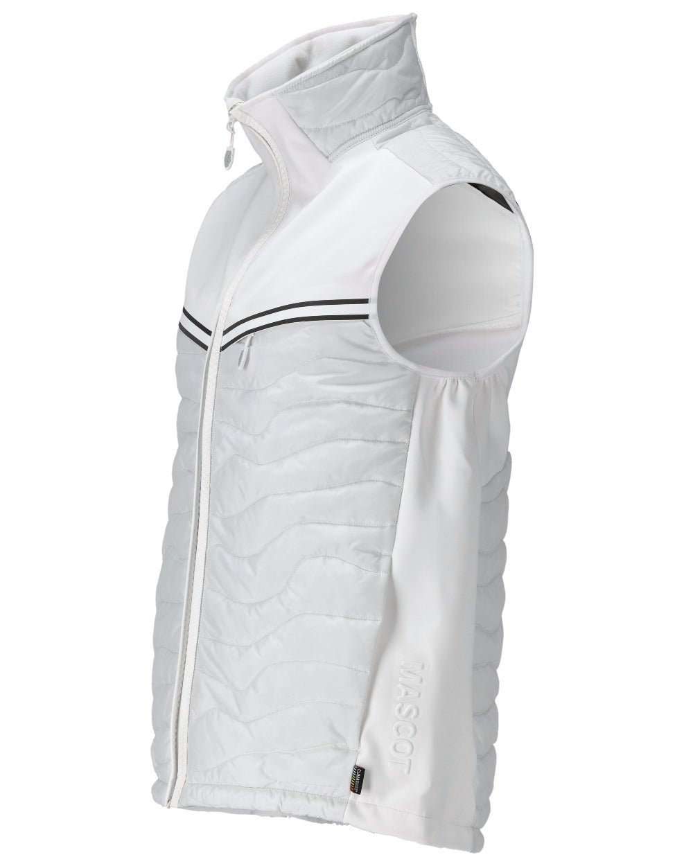 White Coloured Mascot Workwear Mens Customized Breathable Thermal Gilet on white background