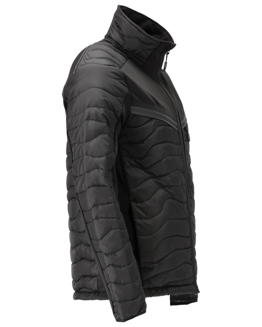 Black Coloured Mascot Workwear Mens Customized Breathable Thermal Jacket on white background
