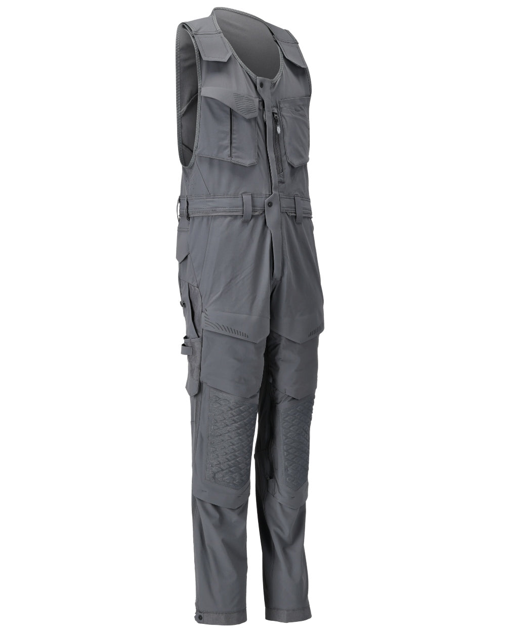 Stone Grey Coloured Mascot Workwear Mens Customized Combi Suit With Kneepad Pockets on white background
