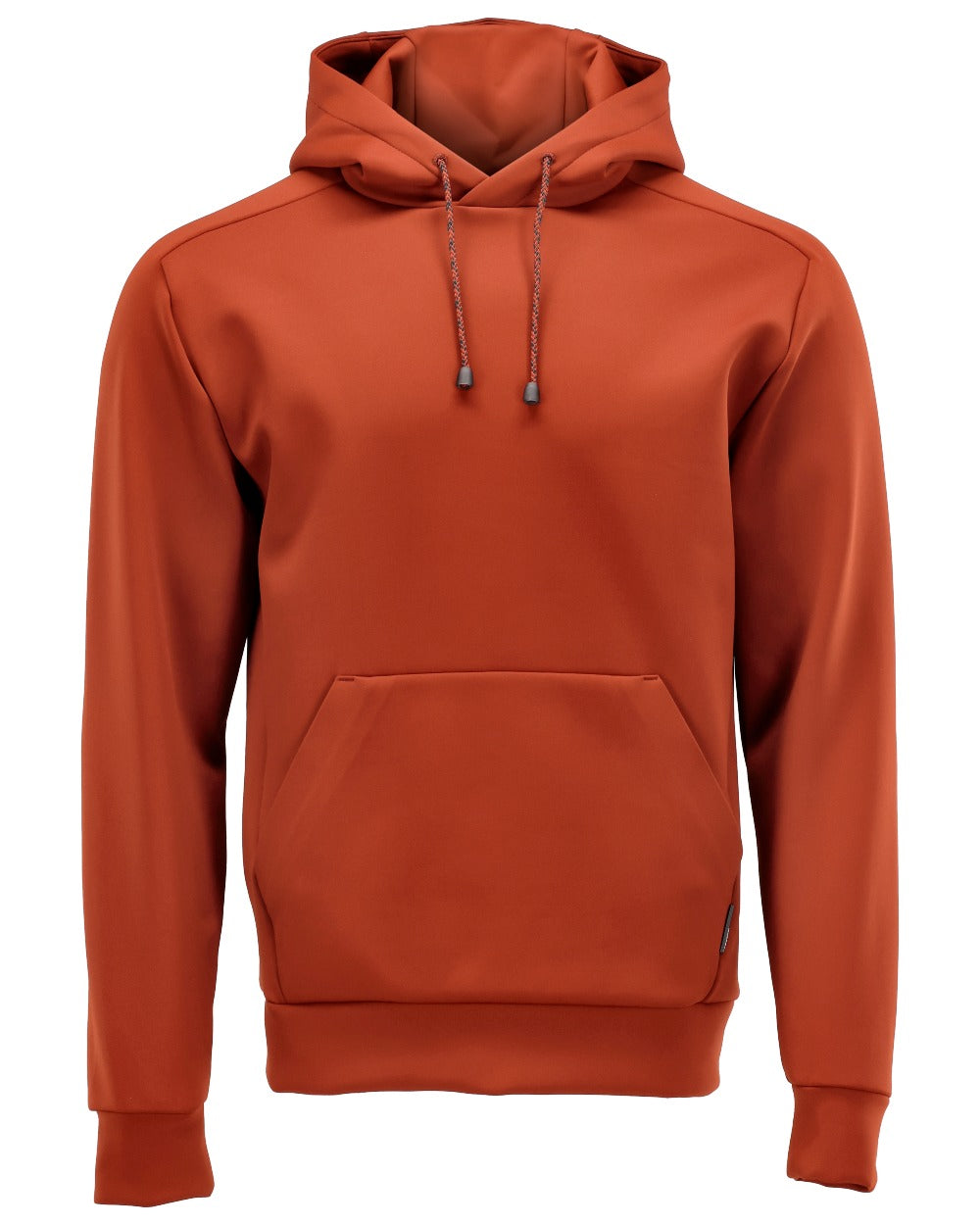 Autumn Red Coloured Mascot Workwear Mens Customized Fleece Hoodie on white background
