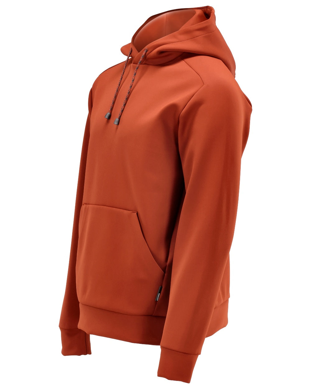 Autumn Red Coloured Mascot Workwear Mens Customized Fleece Hoodie on white background