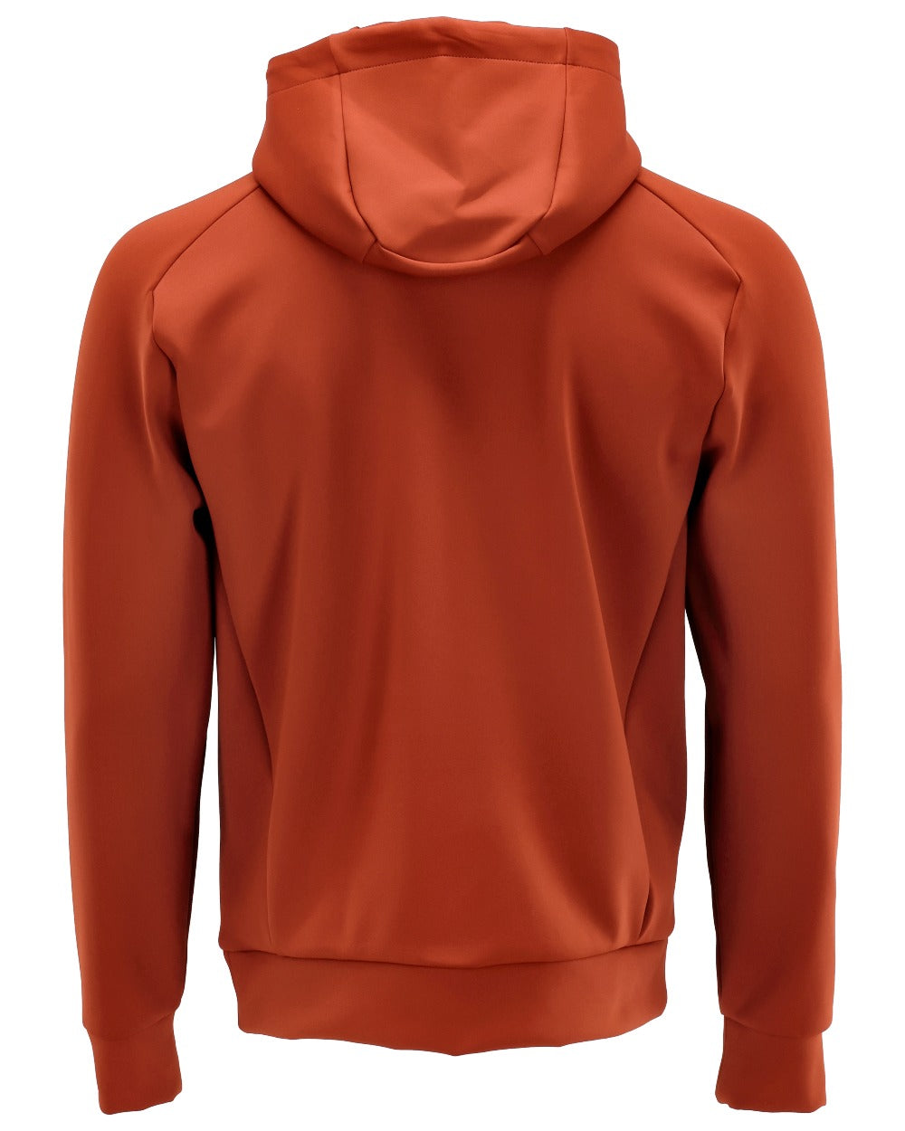 Autumn Red Coloured Mascot Workwear Mens Customized Fleece Hoodie on white background