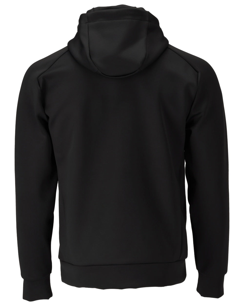 Black Coloured Mascot Workwear Mens Customized Fleece Hoodie on white background