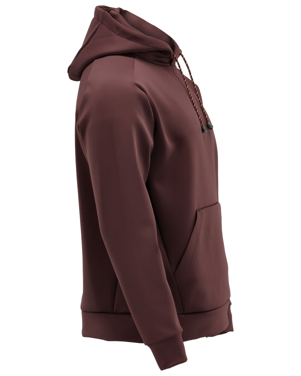 Bordeaux Coloured Mascot Workwear Mens Customized Fleece Hoodie on white background