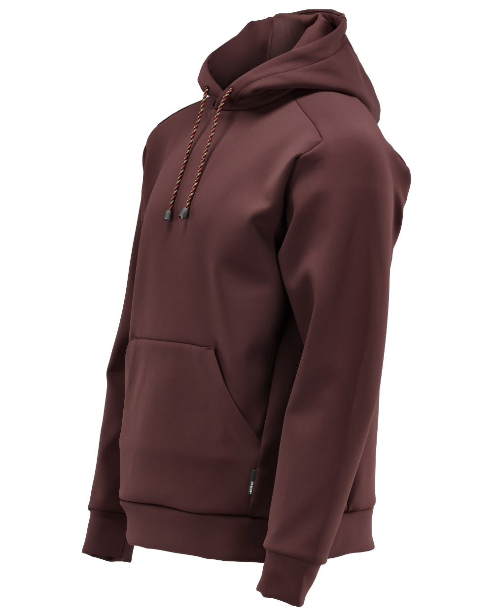Bordeaux Coloured Mascot Workwear Mens Customized Fleece Hoodie on white background