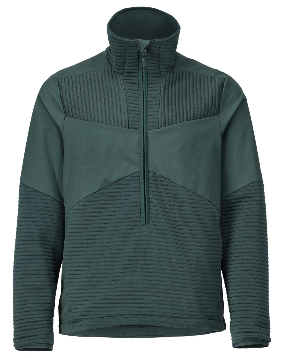 Forest Green Coloured Mascot Workwear Mens Customized Fleece Jumper With Half Zip on white background