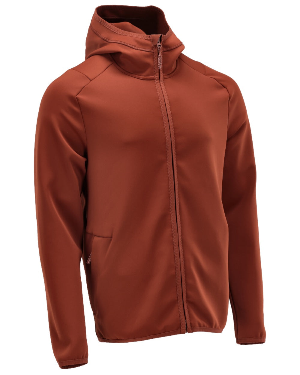 Autumn Red Coloured Mascot Workwear Mens Customized Fleece Jumper With Hood on white background