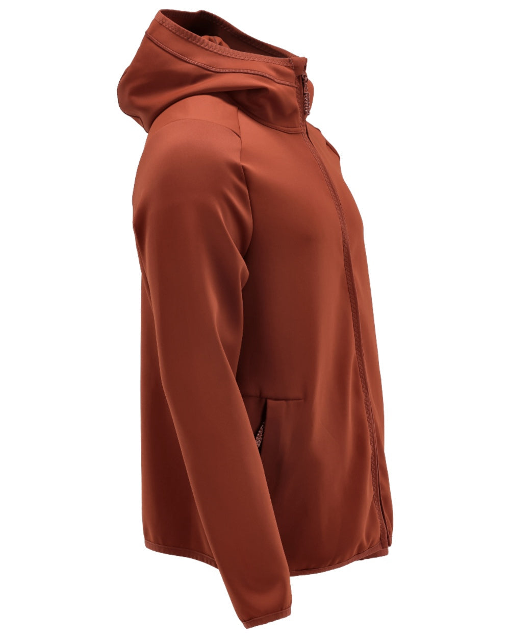 Autumn Red Coloured Mascot Workwear Mens Customized Fleece Jumper With Hood on white background