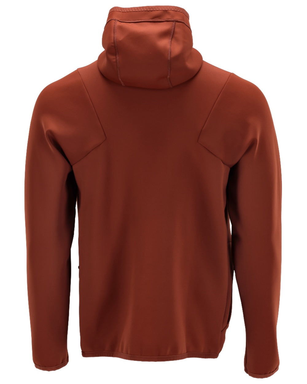 Autumn Red Coloured Mascot Workwear Mens Customized Fleece Jumper With Hood on white background