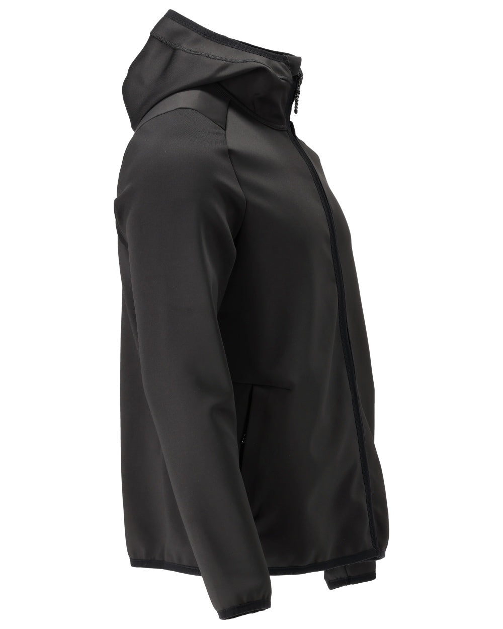 Black Coloured Mascot Workwear Mens Customized Fleece Jumper With Hood on white background