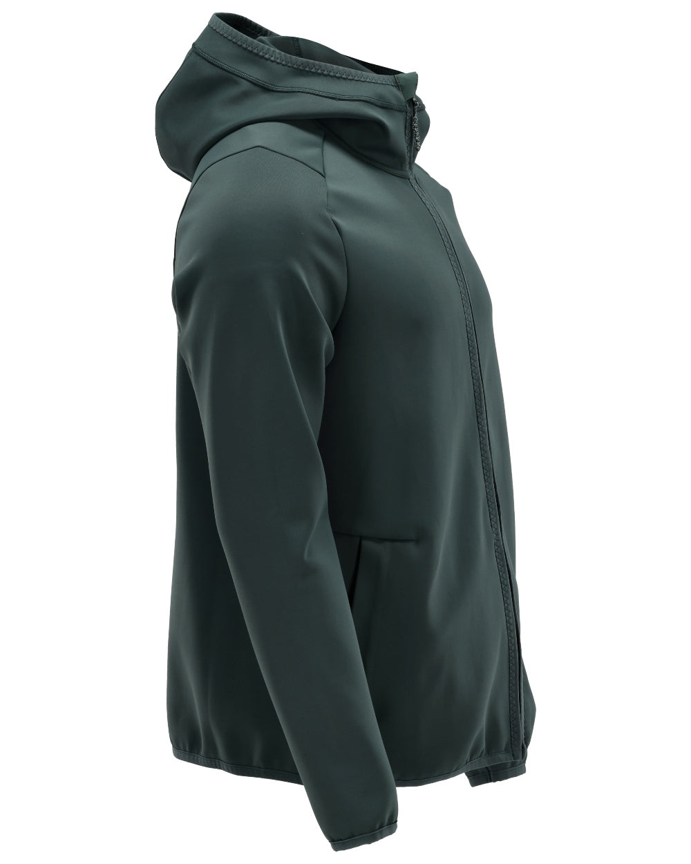 Forest Green Coloured Mascot Workwear Mens Customized Fleece Jumper With Hood on white background