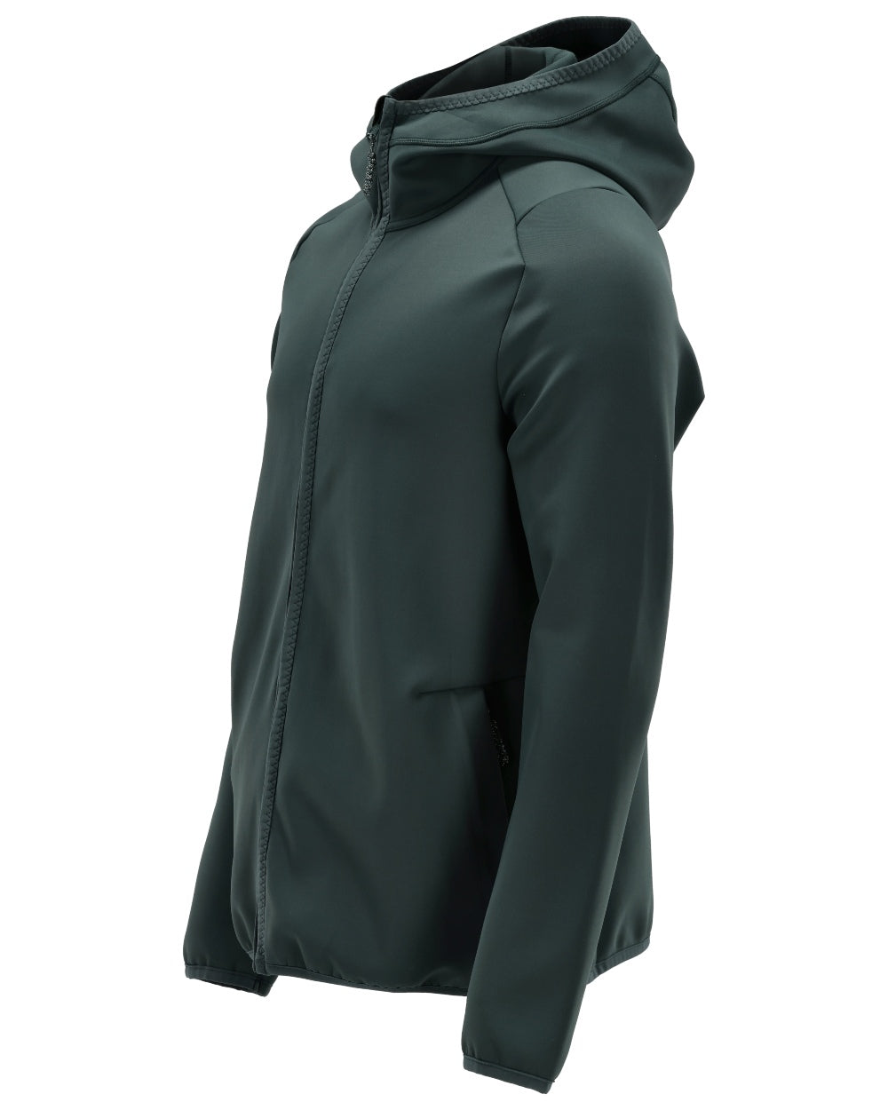 Forest Green Coloured Mascot Workwear Mens Customized Fleece Jumper With Hood on white background