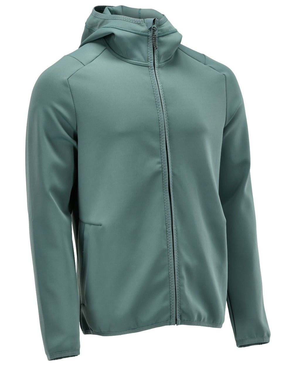 Light Forest Green Coloured Mascot Workwear Mens Customized Fleece Jumper With Hood on white background