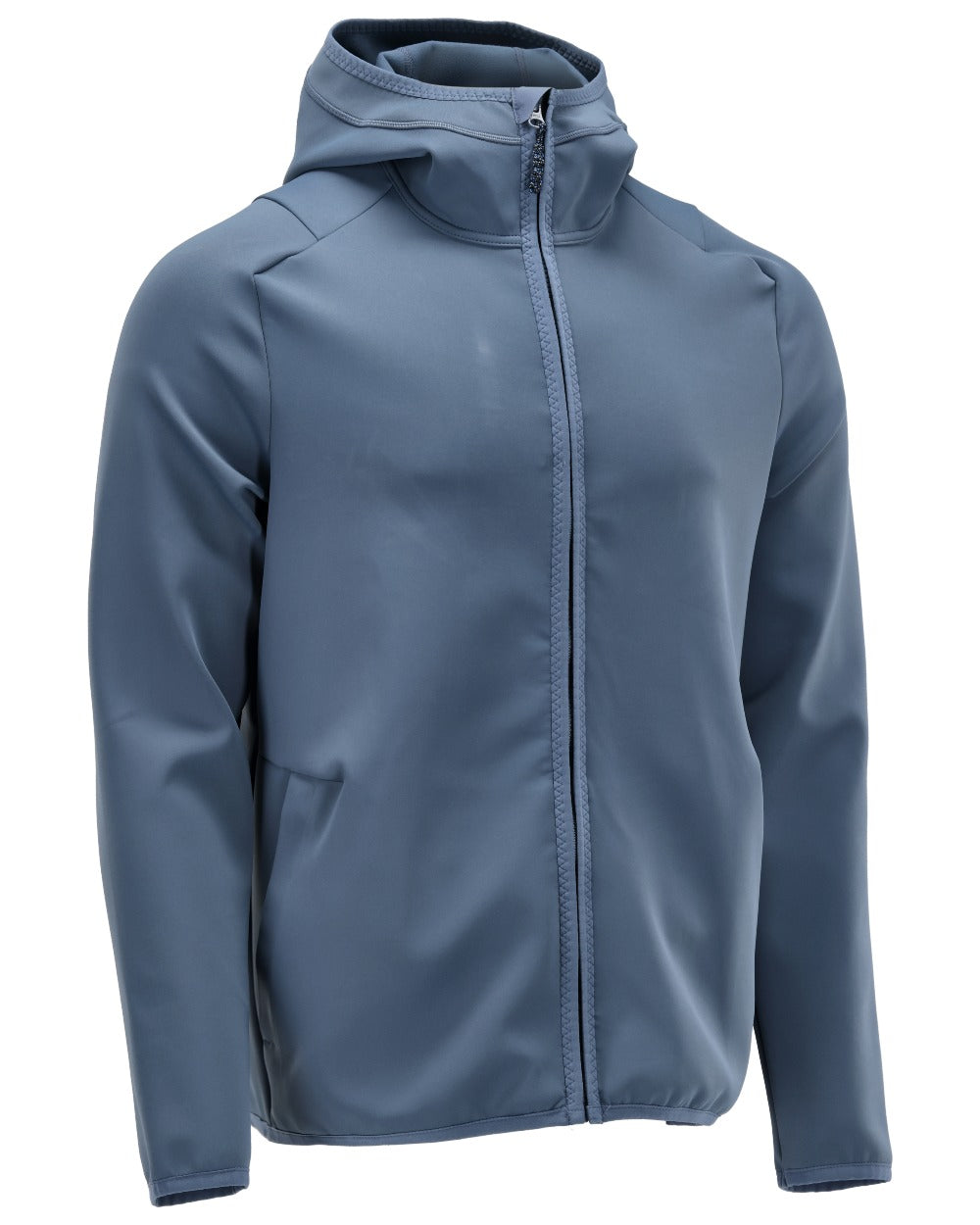 Stone Blue Coloured Mascot Workwear Mens Customized Fleece Jumper With Hood on white background