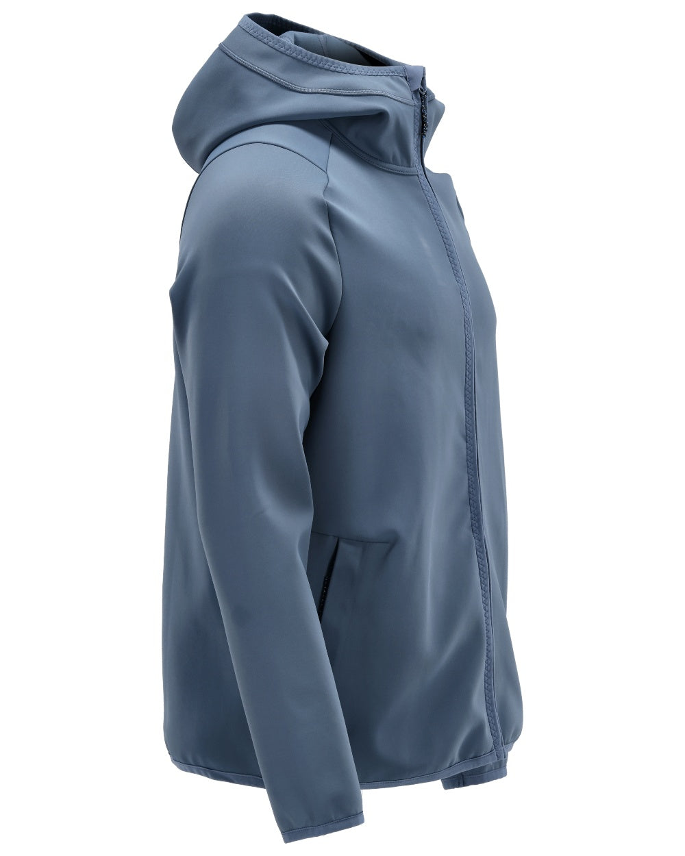 Stone Blue Coloured Mascot Workwear Mens Customized Fleece Jumper With Hood on white background
