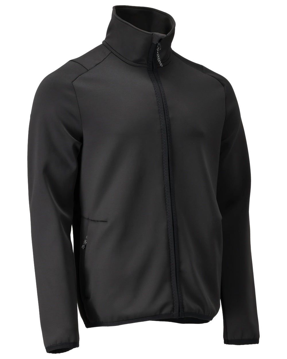 Black Coloured Mascot Workwear Mens Customized Full Zip Fleece Jumper on white background