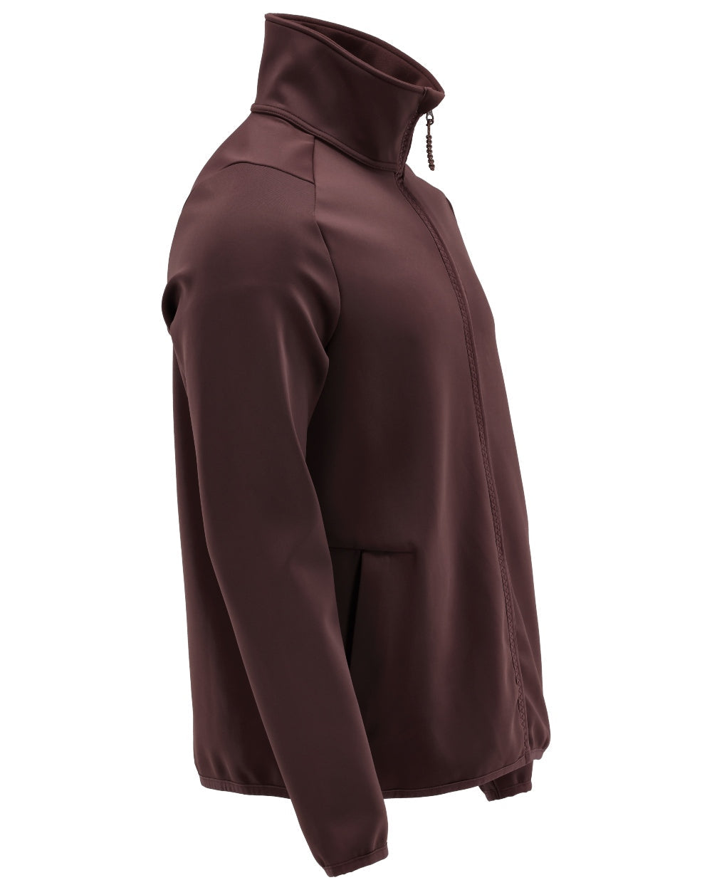 Bordeaux Coloured Mascot Workwear Mens Customized Full Zip Fleece Jumper on white background
