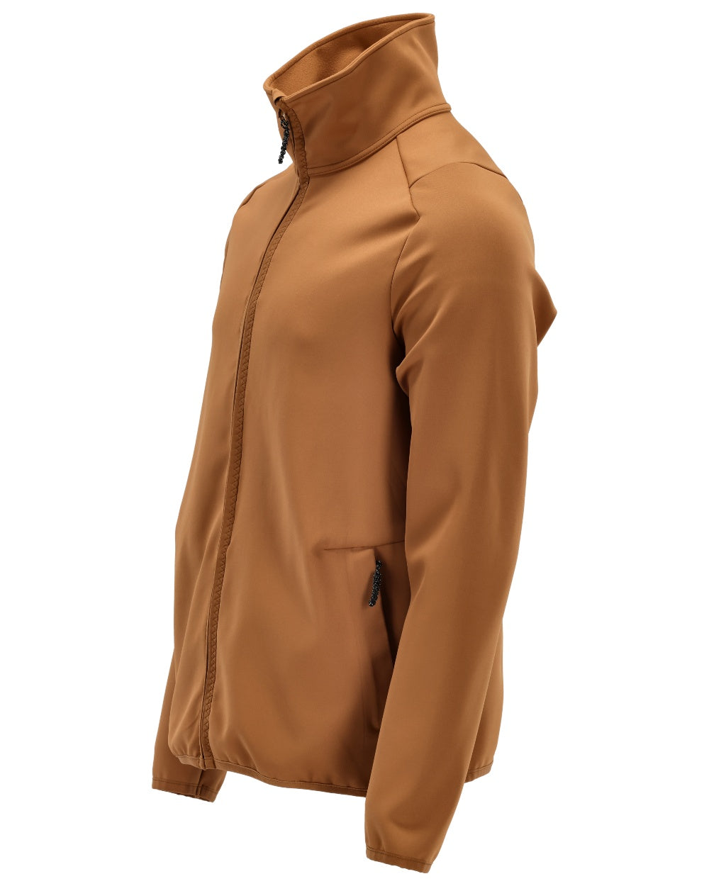 Nut Brown Coloured Mascot Workwear Mens Customized Full Zip Fleece Jumper on white background