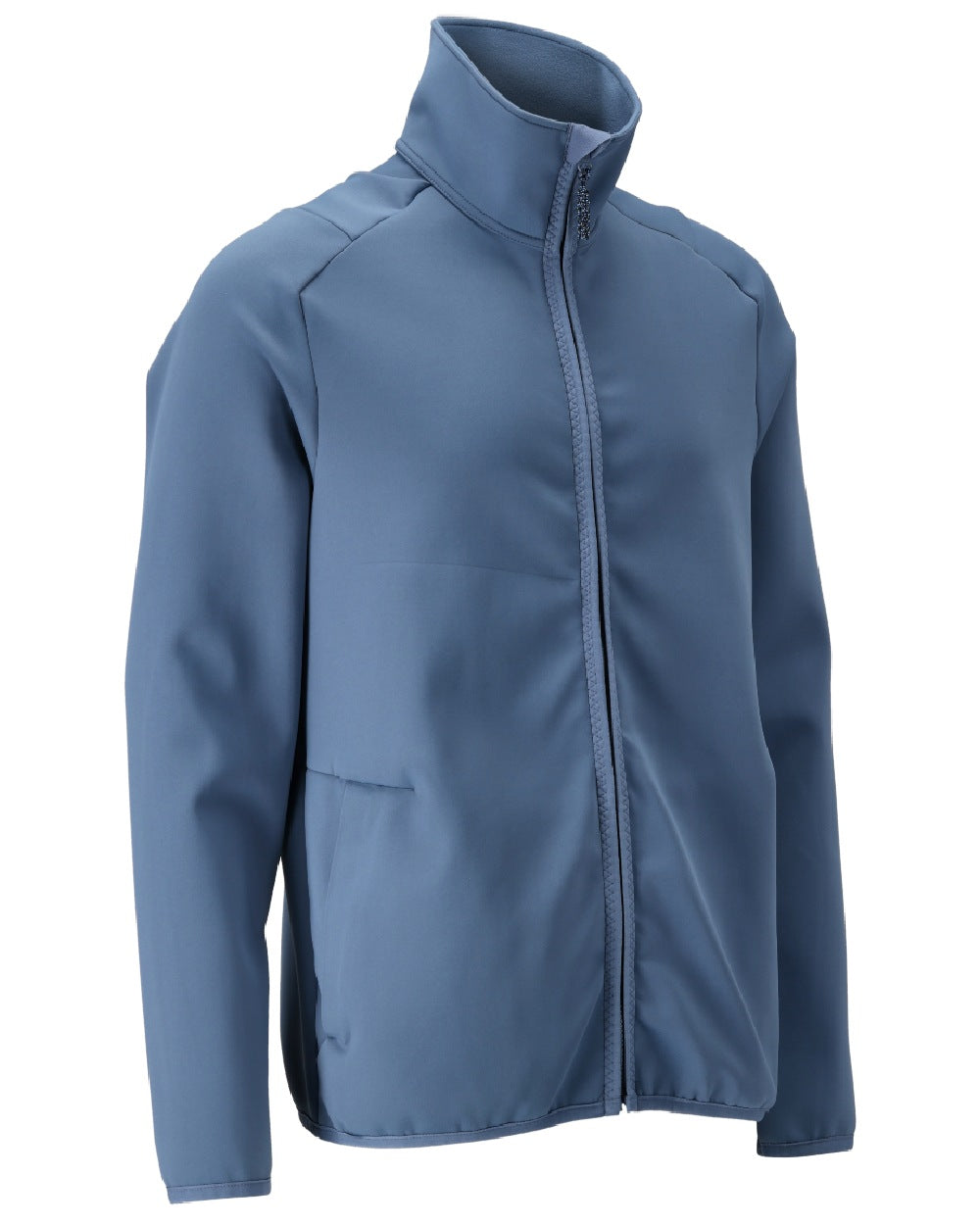 Stone Blue Coloured Mascot Workwear Mens Customized Full Zip Fleece Jumper on white background
