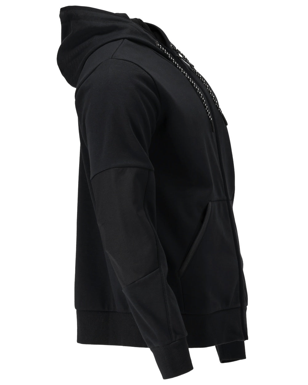 Black Coloured Mascot Workwear Mens Customized Hoodie With Windproof Membrane on white background