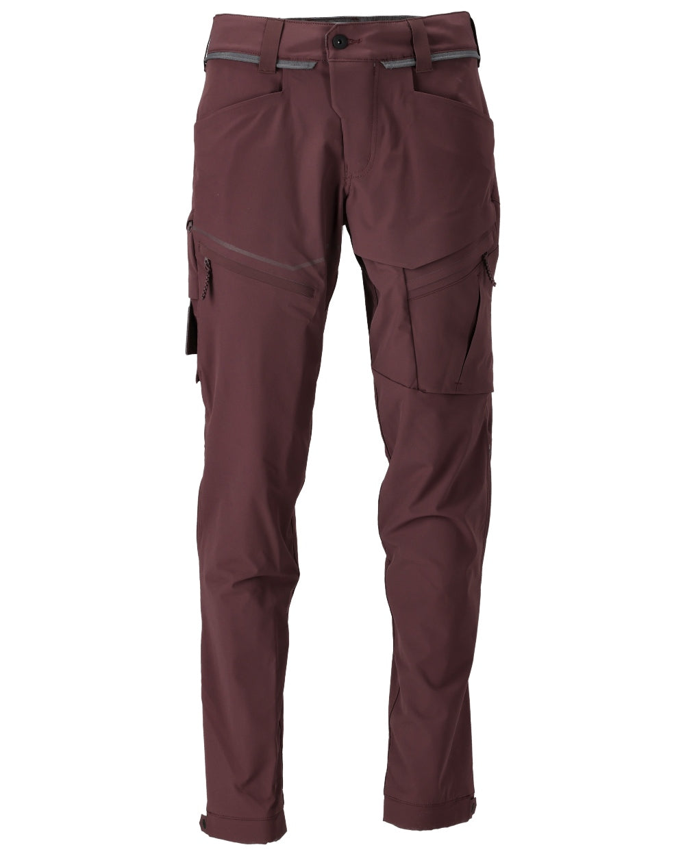 Bordeaux Coloured Mascot Workwear Mens Customized Lightweight Functional Trousers on white background