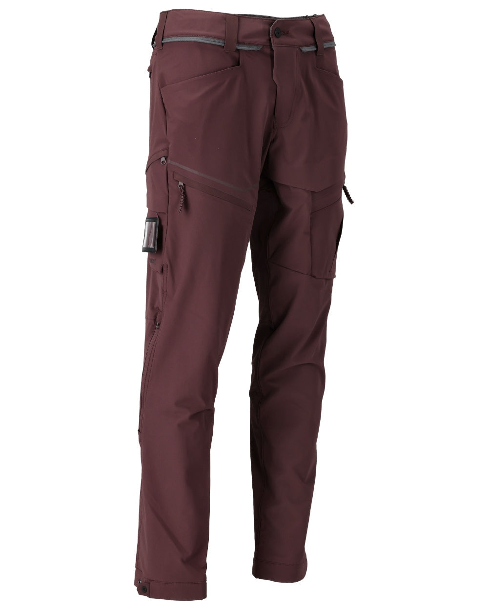 Bordeaux Coloured Mascot Workwear Mens Customized Lightweight Functional Trousers on white background