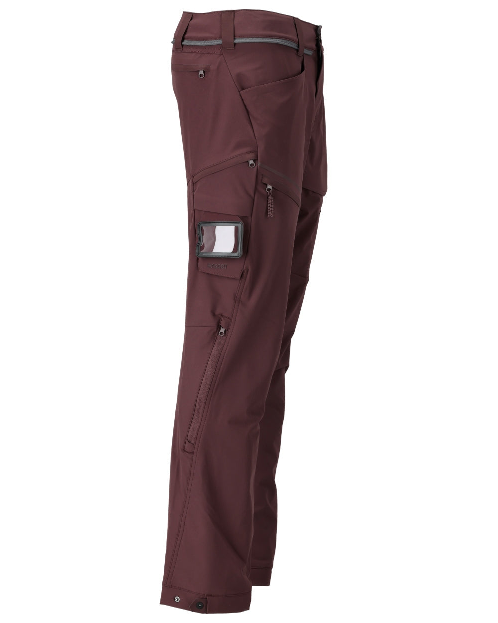 Bordeaux Coloured Mascot Workwear Mens Customized Lightweight Functional Trousers on white background